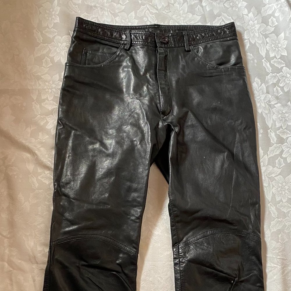 North Beach Vintage 1980's Black Leather Pants